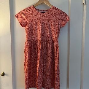 Maison Me cotton casual dress red poppies size 12y